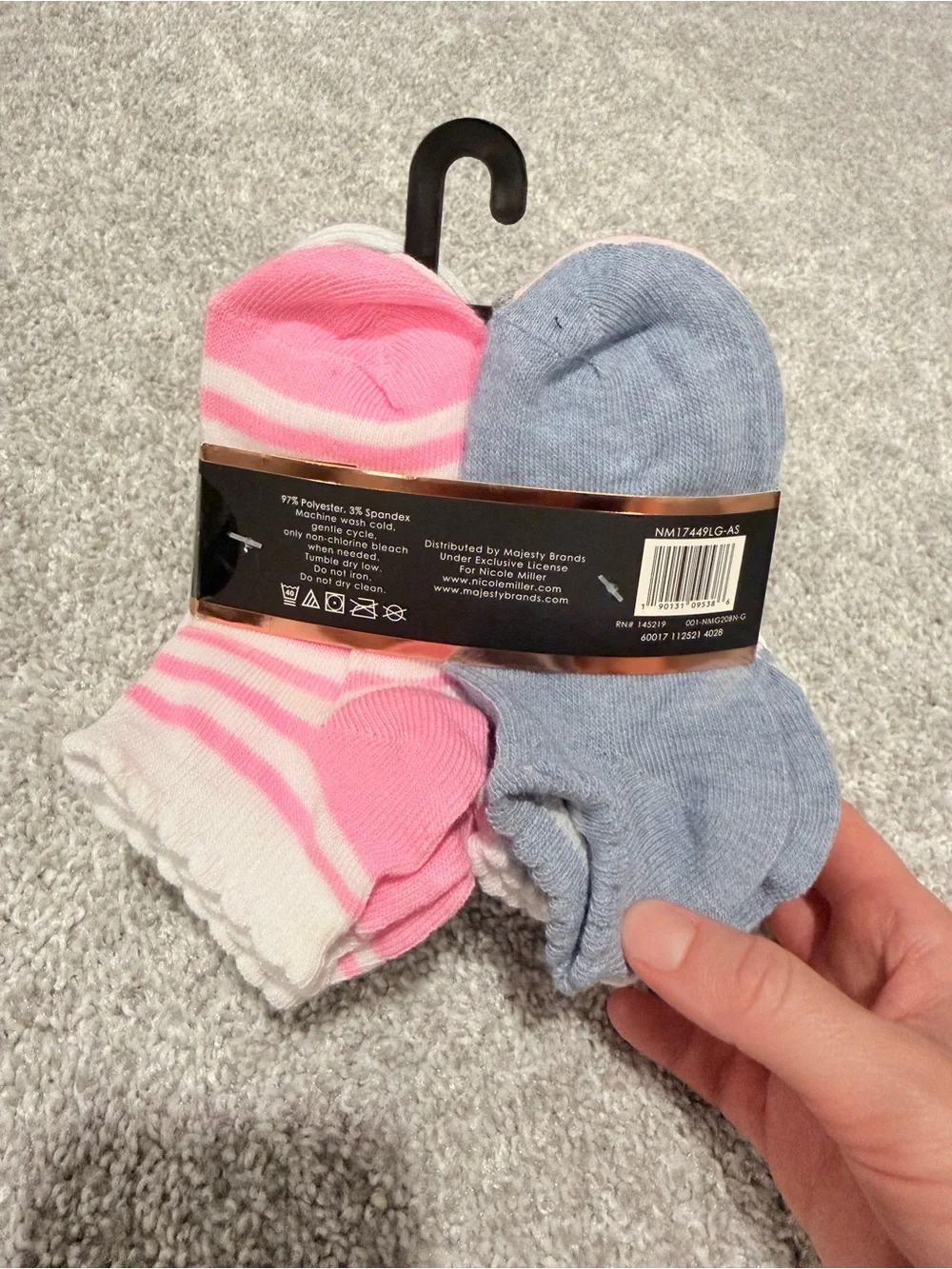 Nicole Miller New York Girls No Show Socks 20 pair